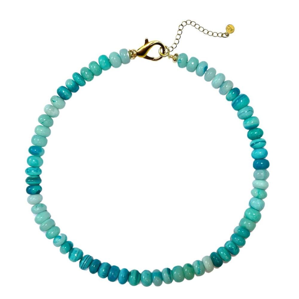 NEW ACCESSORY CONCIERGE women's lagoon collar beaded necklace in blue